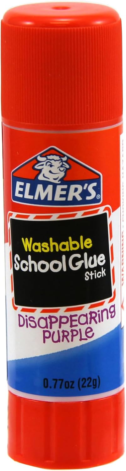 Elmer's Disappearing Purple School Glue Sticks, Washable, 22 Grams, 3 Count - Poster, Vision Board, Back to School Supplies, #1 Teacher Brand (Pack of 2)