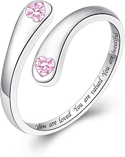 Fookduoduo 925 Sterling Silver Ring Inspirational Jewelry adjustable Wrap Open Rings for Women