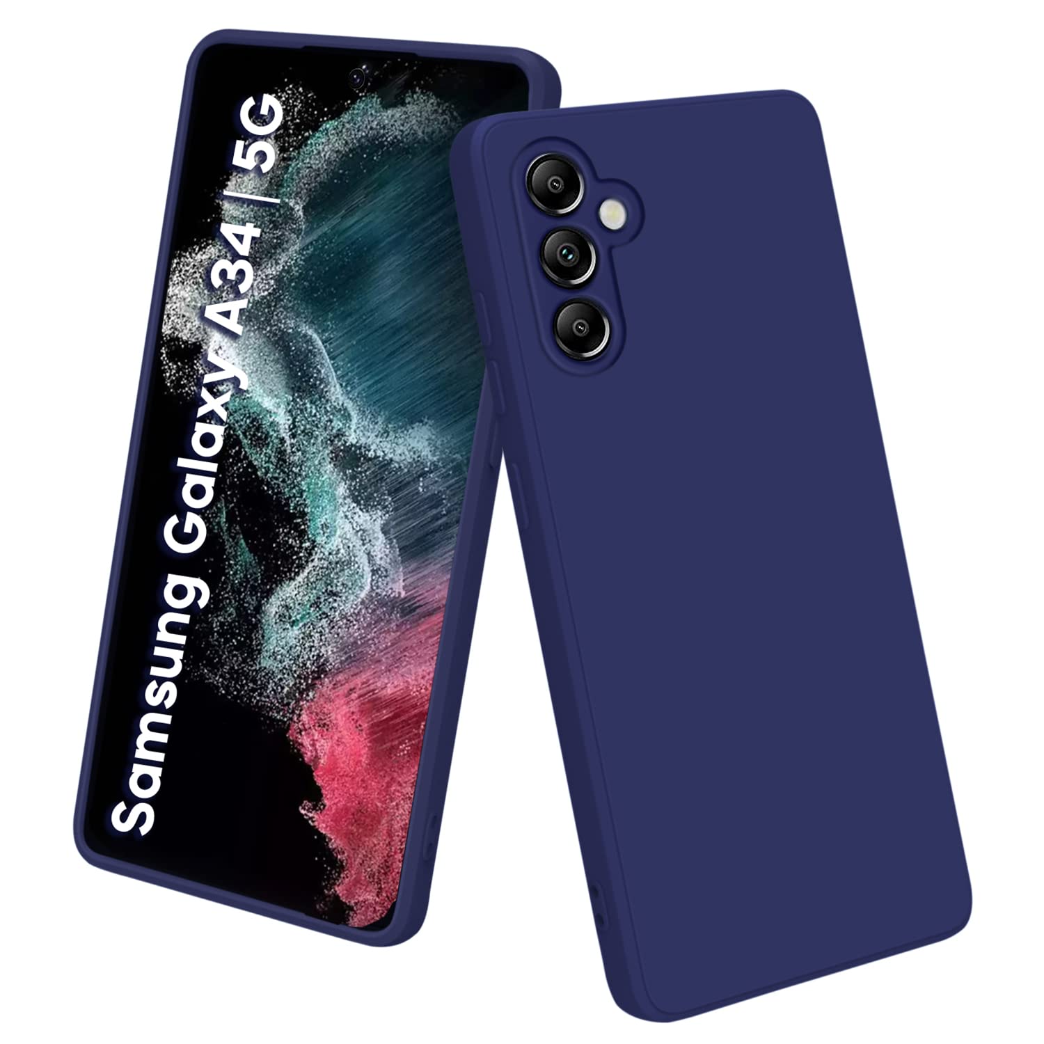 TRUEUPGRADE Liquid Silicone Designed Back Case Cover for Samsung Galaxy A34 5G | Microfiber Inside | Bumper Back Cover Case for Samsung Galaxy A34 5G - Blue (B0C495R44S) Amazon Price History, Amazon Price Tracker