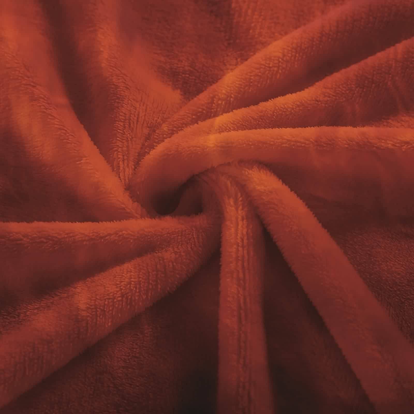 Coperta per divano, calda, soffice, letto matrimoniale, flanella, arancione, tinta unita, 160 x 200 cm, per ufficio, auto, regali morbidi