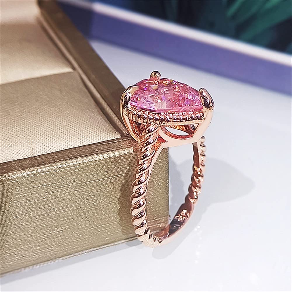 Amazon.com: SixTwo 18K Rose Gold Plated Twisted Ring Carat Heart