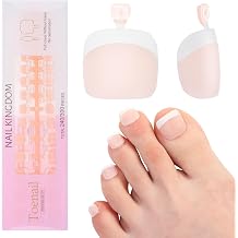 French Tips Nail Tips, 240PCS White-Light Natural White French Press on Toe Nail Pre-applied with a Tip Primer and Base Coat, 15 Size Soft Gel Fake Nails for Nail Extension Home DIY
