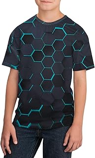 Sponsored Ad – uideazone Boys Girls 3D Graphic Printed T-Shirt Crewneck Short Sleeve Tees 6-14 Years