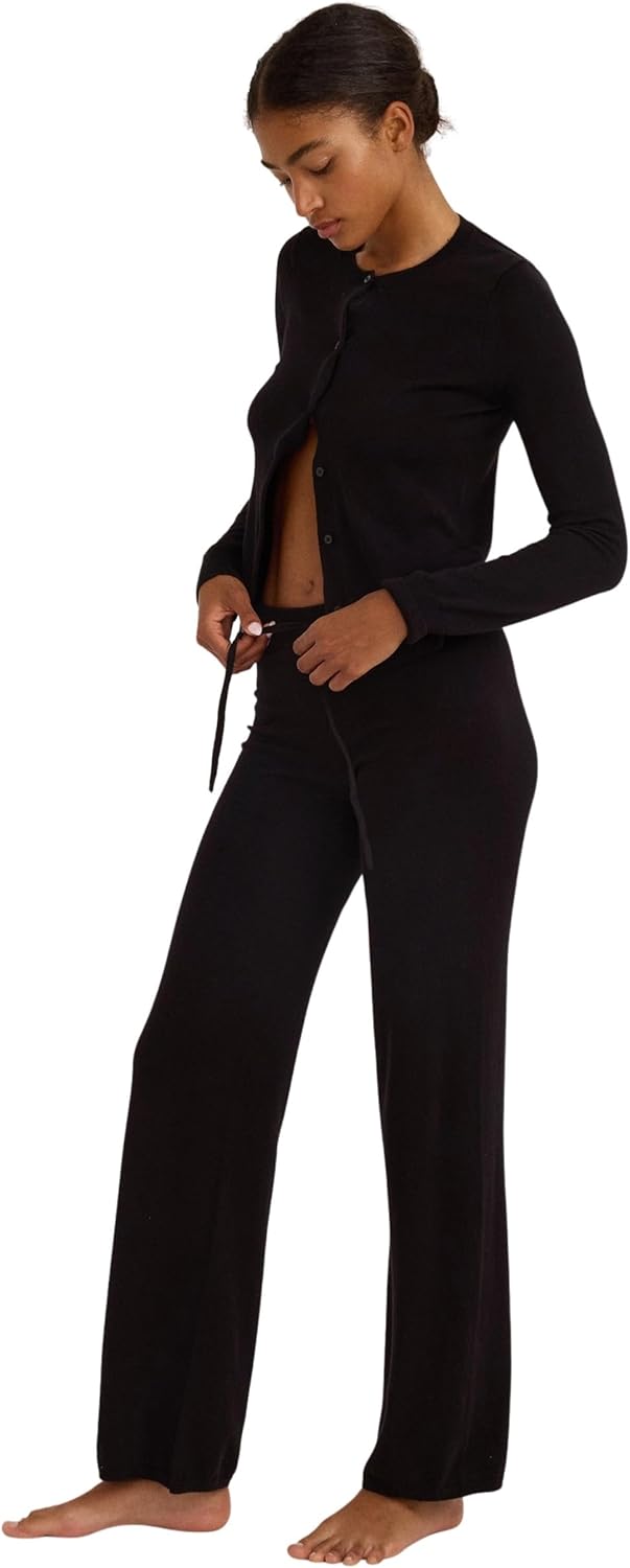 Organic Basics Womens Soft Knit Slim Fit Long Sleeve Cardigan Top - Image 5