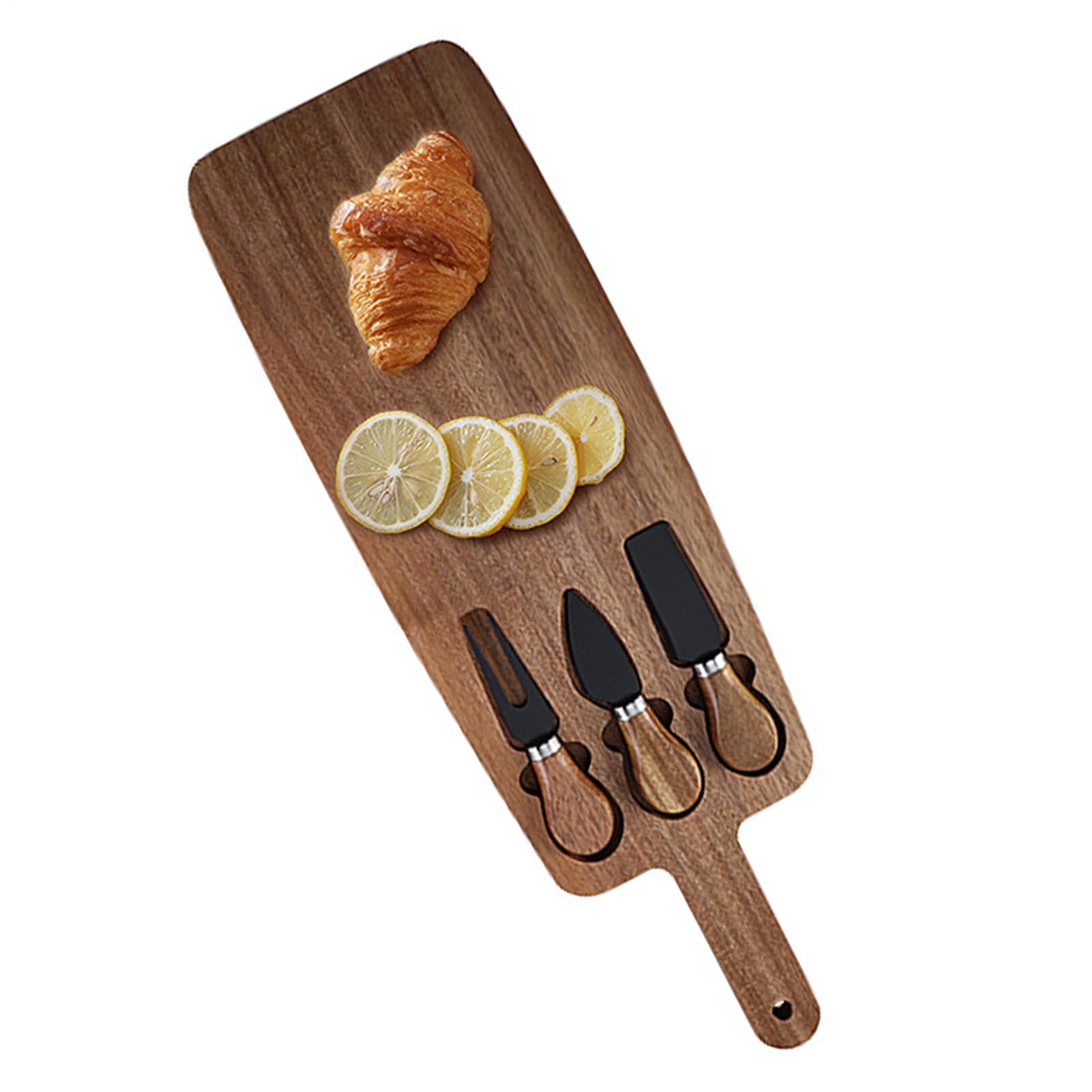 Planche à découper en bois noble avec set d'ustensiles à fromage
