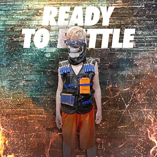 Boxgear Kids Tactical Vest 2-Pack- Compatible With N.e.r.f. Blaster Gun Toys, Accessories - 2 Vests With Dart Pouches, Masks, Protective Glasses, Wrist Bands, Storage Bags, Reload Clips, 80 Refills #TOP6