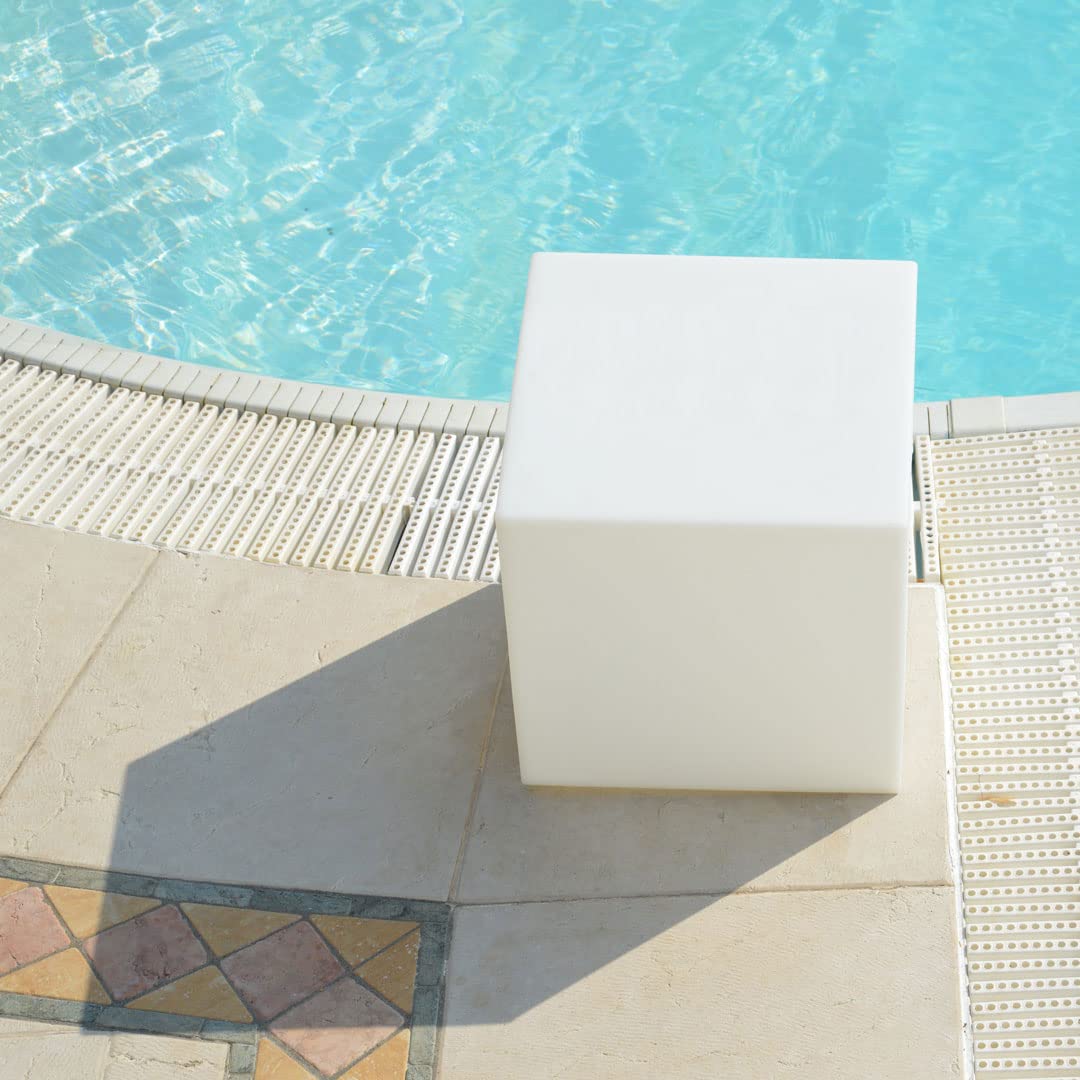 Danieli Cubo luminoso da giardino 40 cm Made in Italy | CUBE lampada da giardino in resina a LED multicolore con telecomando
