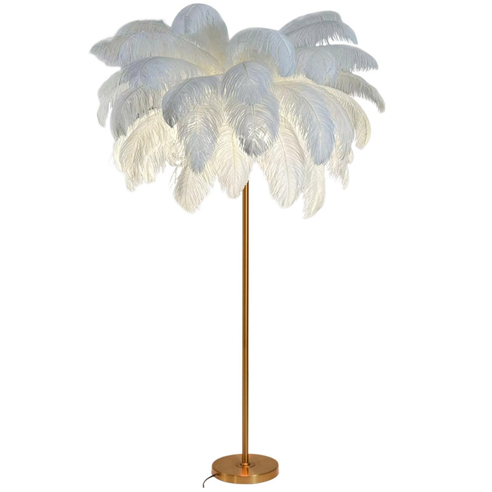 Lampadaire en plumes d'autruche blanche pour créer un coin lecture cosy