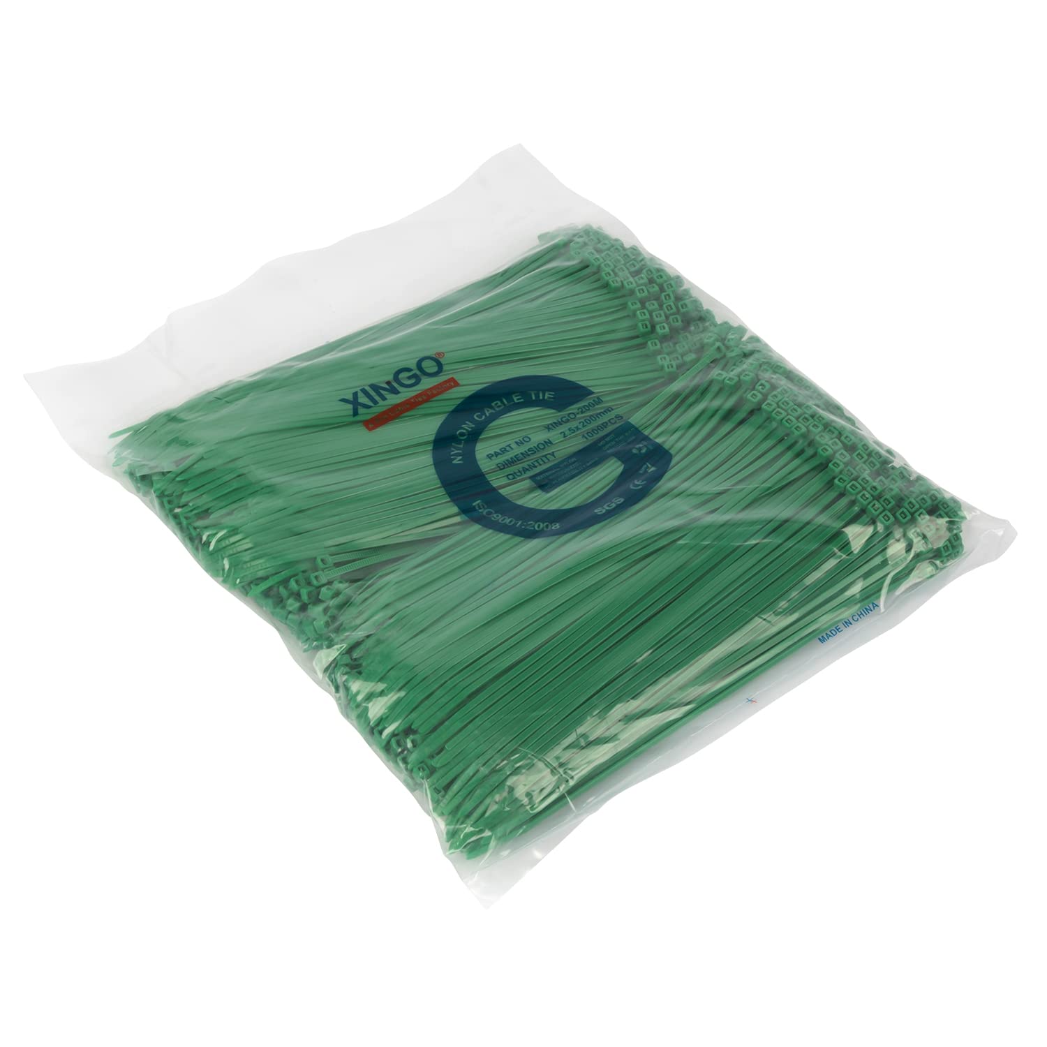 XINGO Oranje Kabelbinders Verpakking van 500, 200mm x 3,6mm, Premium Nylon Duurzame Kabelbinders, Zelfvergrendelende UV-Bestendige Nylon Kunststof Kabelbinders voor Binnen en Buiten