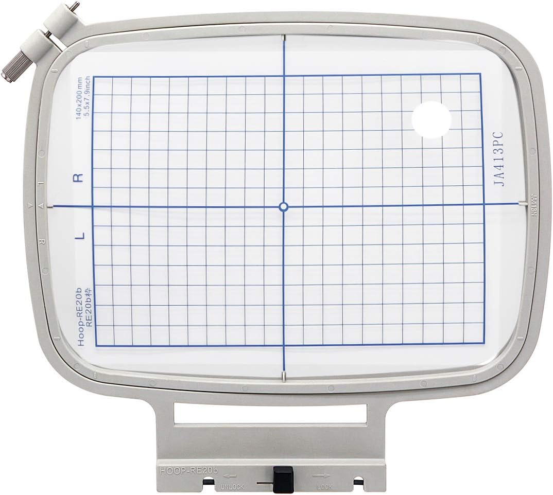 RE20B 7.9" x 5.5" (140 x 200mm) Embroidery Hoop for Janome Memory Craft 500E 550E 400E 450E Elna Expressive 830 Sewing and Embroidery Machine Hoops