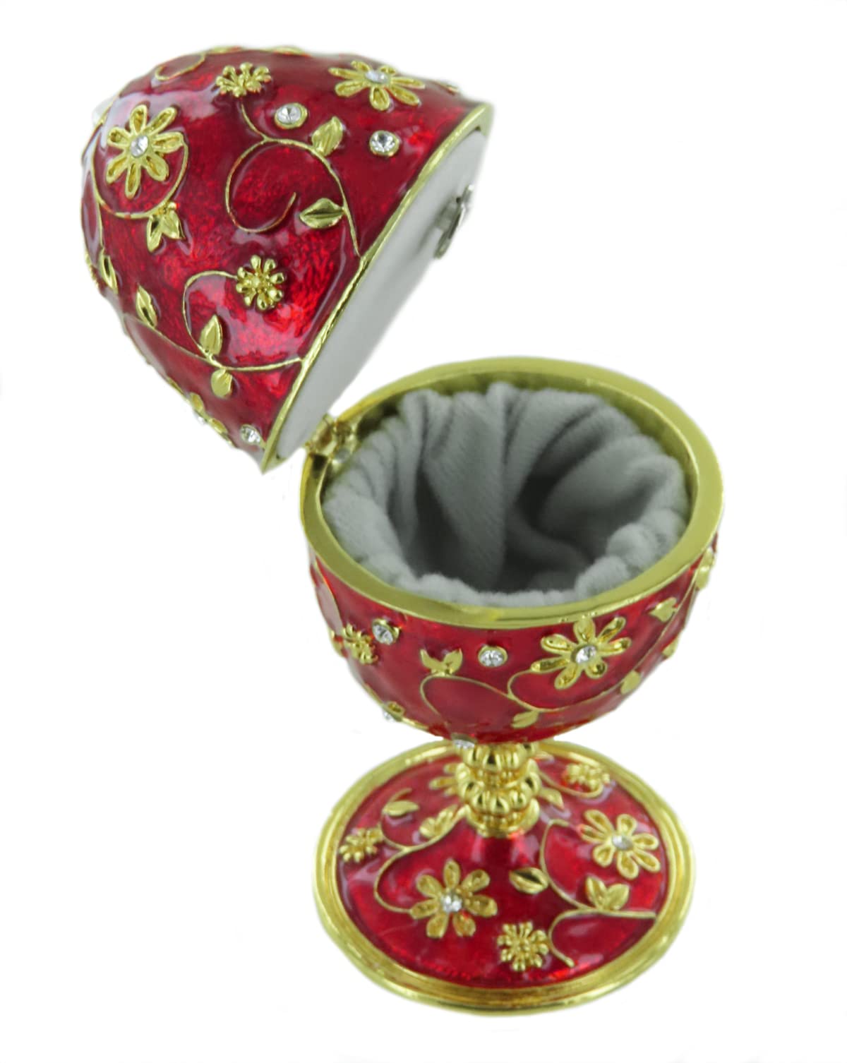 Lutèce Créations Rotes Schmuckei mit Spieluhr aus Metall mit Goldauflage - Blumenwalzer (P.I. Tschaikowski)
