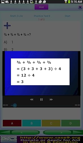 QVprep Lite Math Grade 3 Practice Tests with Video Hints