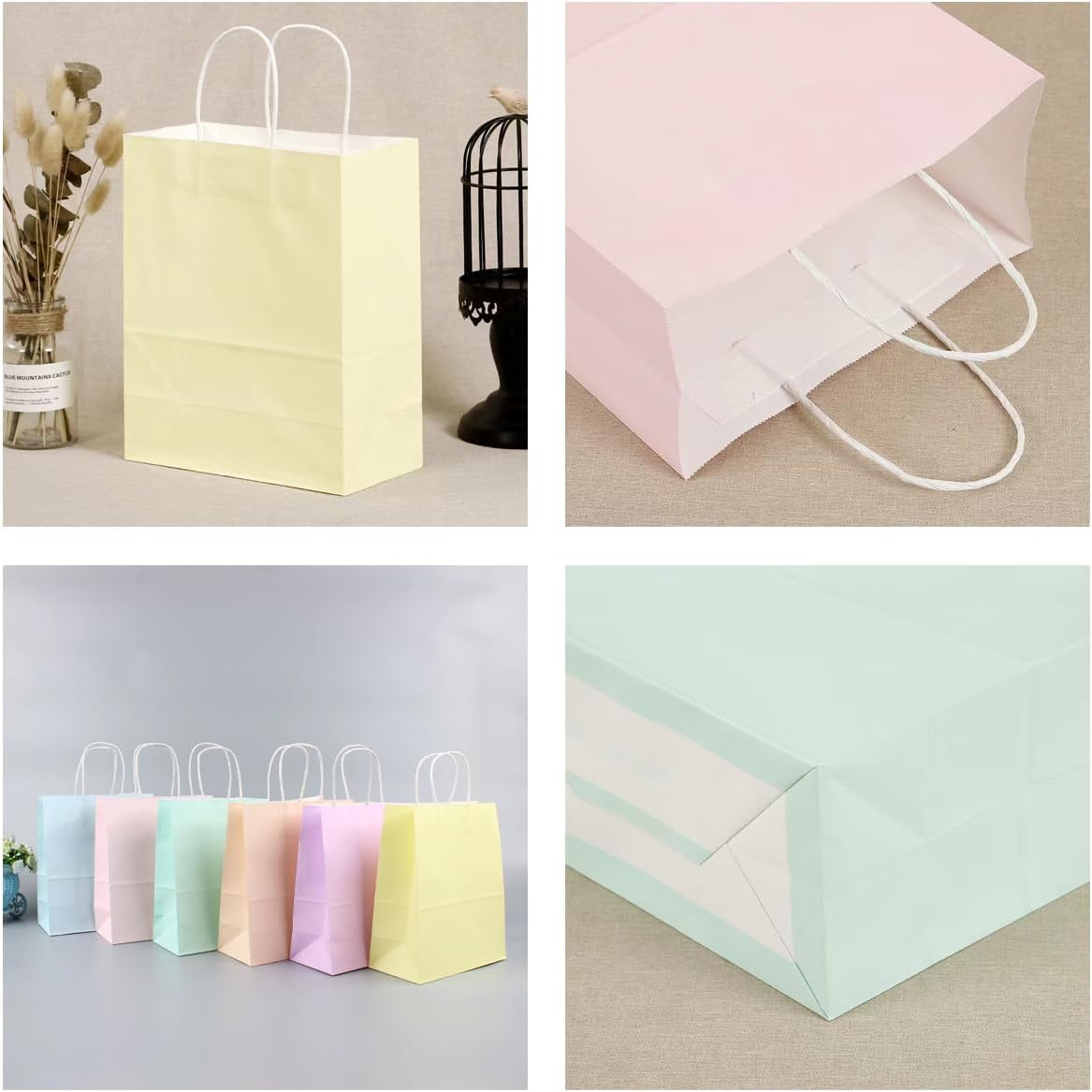 ACKJGGG 24Pcs Mini Party Gift Paper Bag Pastel 2.4x5.9x4.7 Inch Portable Candy Bags Birthday Multicolor Treat Kraft Favor Sweet Goody Bags with Handles for Wedding Size Very Small - Image 6
