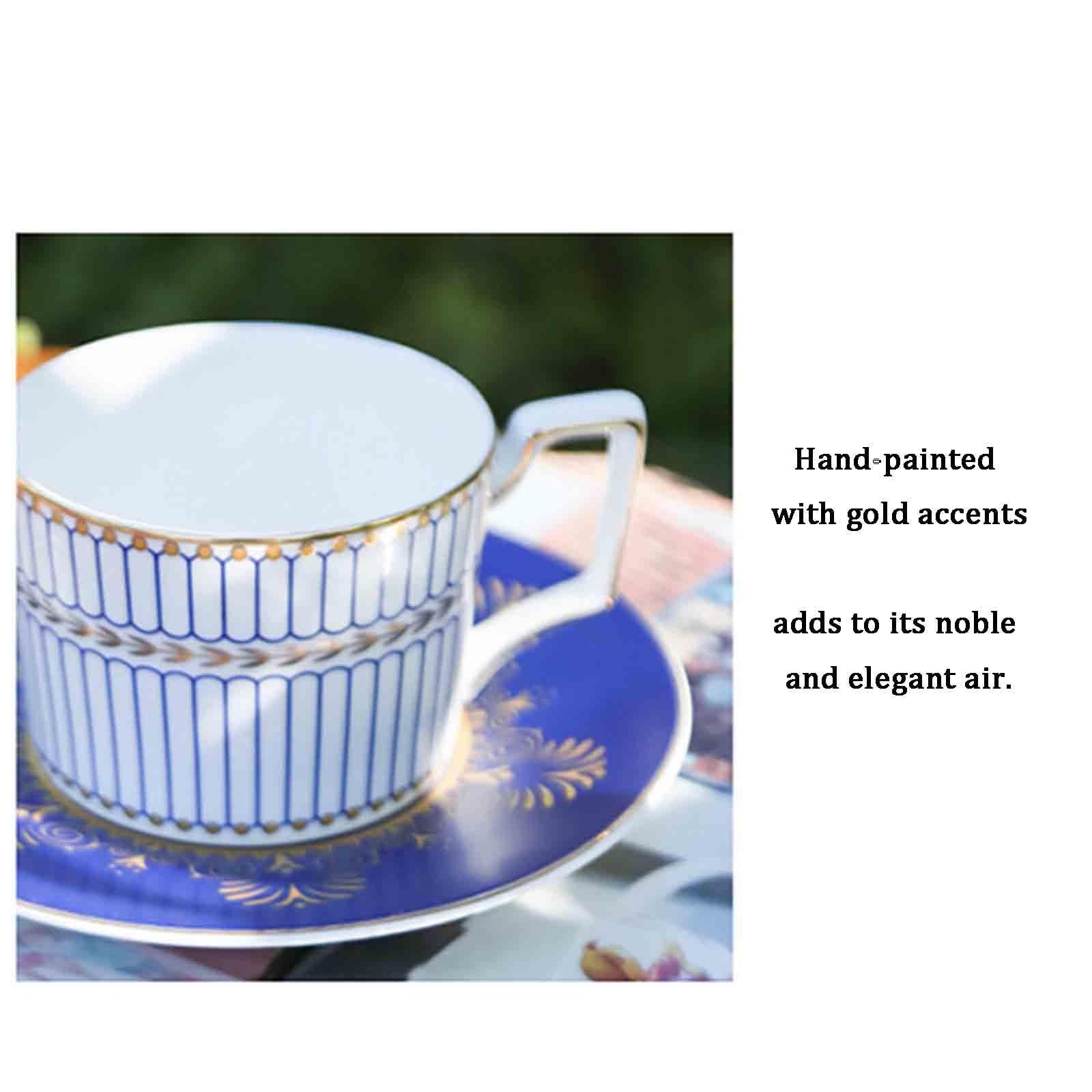 Zestaw filiżanek i spodków z porcelany kostnej, styl europejski, elegancki