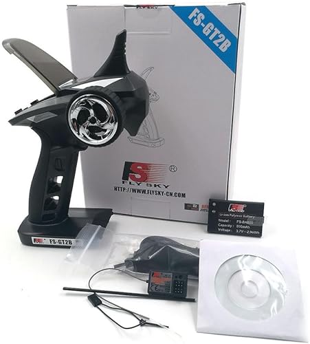 Miniatura 4 de Flysky FS-GT2B 2.4GHz 3CH Sistema de radio Transmisor RC con receptor FS-GR3E, negro,