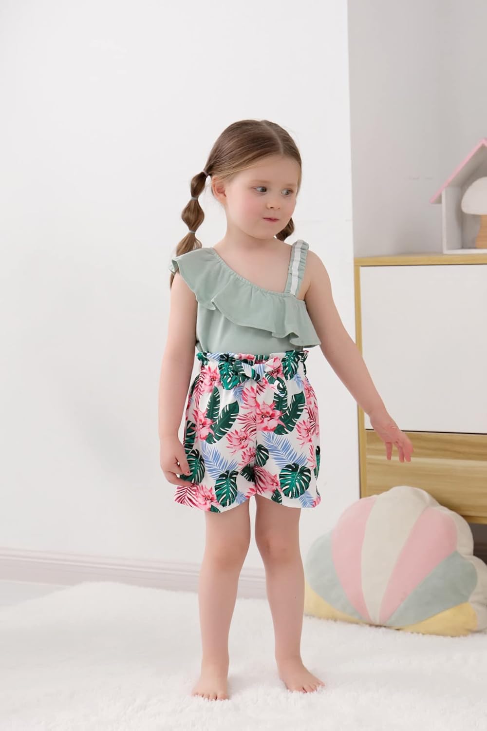 DISAUR Toddler Baby Girls Clothes Outfits T-shirt + Casual Shorts Pants Cute Summer for 1-5 T - Image 4