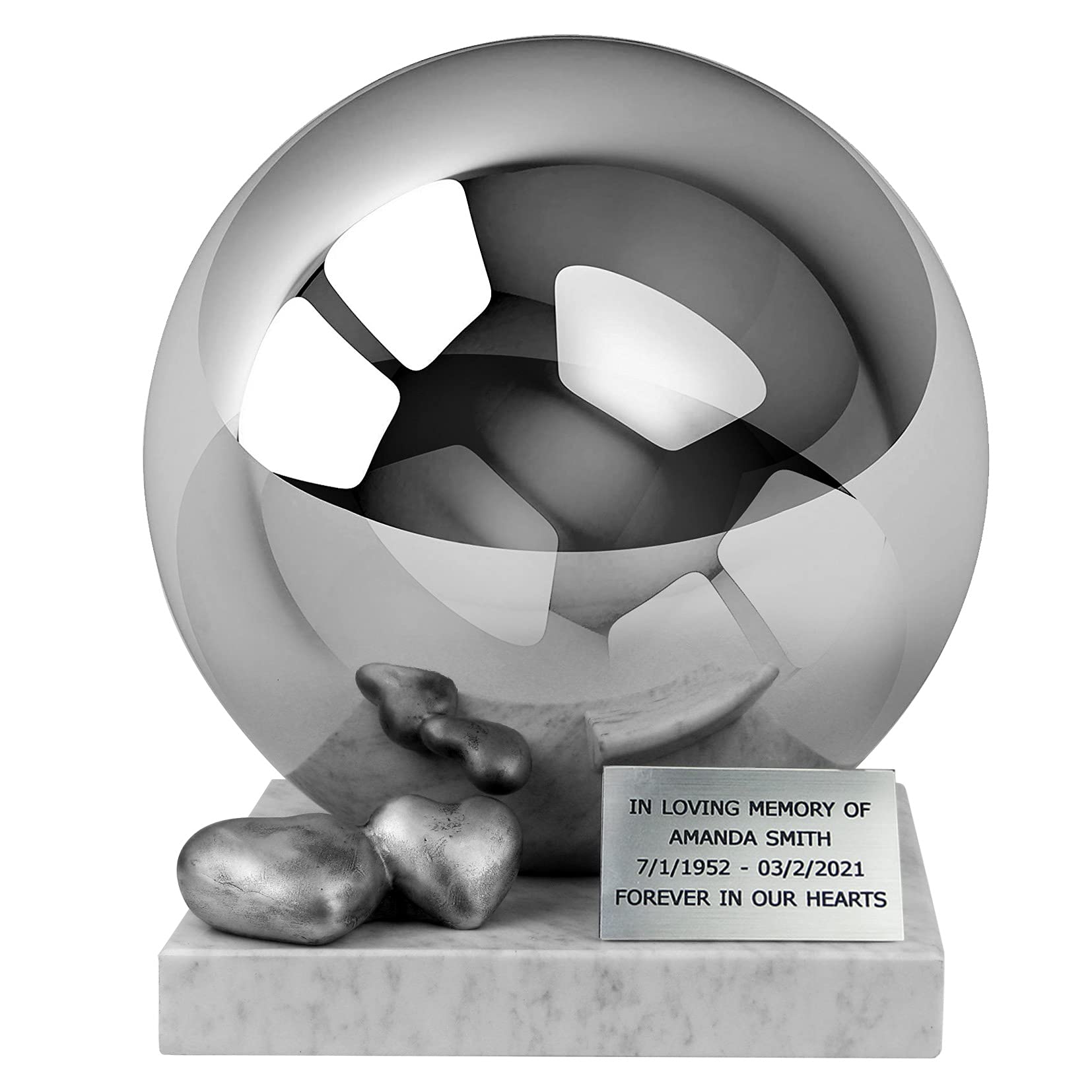 Remember Forever Natural Xl Cremation Urn For Big Person Or For Two, Companion Urn For Two, Perfect Last Resting Place For Parents, Married Or For Big Human, Xl Size Cremation Urn (Xl Size/Double Heart Theme)