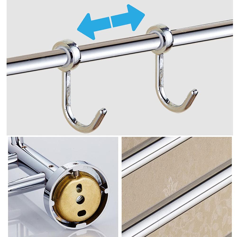 Portasciugamani autoadesivo da parete con gancio in rame porta strofinacci per bagno argento 350 mm senza foratura necessaria