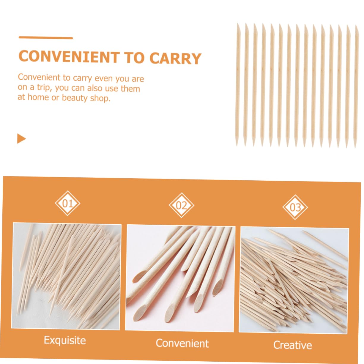 SOESFOUFU Wooden Cuticle Pusher Sticks 200pcs Manicure Tools for Nails and Cuticles