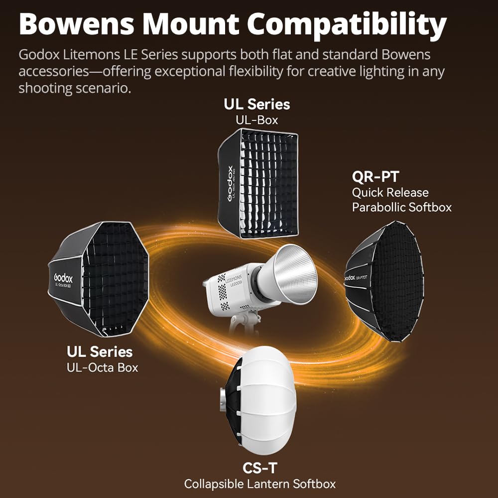 Godox LE600Bi lampa LED 620 W Bowens Mount LED ciągłe światło wyjściowe, 2800K ~ 6500 K, CRI/TLCI 98,11 tryb FX, światło studyjne do nagrywania wideo na żywo (LE600Bi (białe)