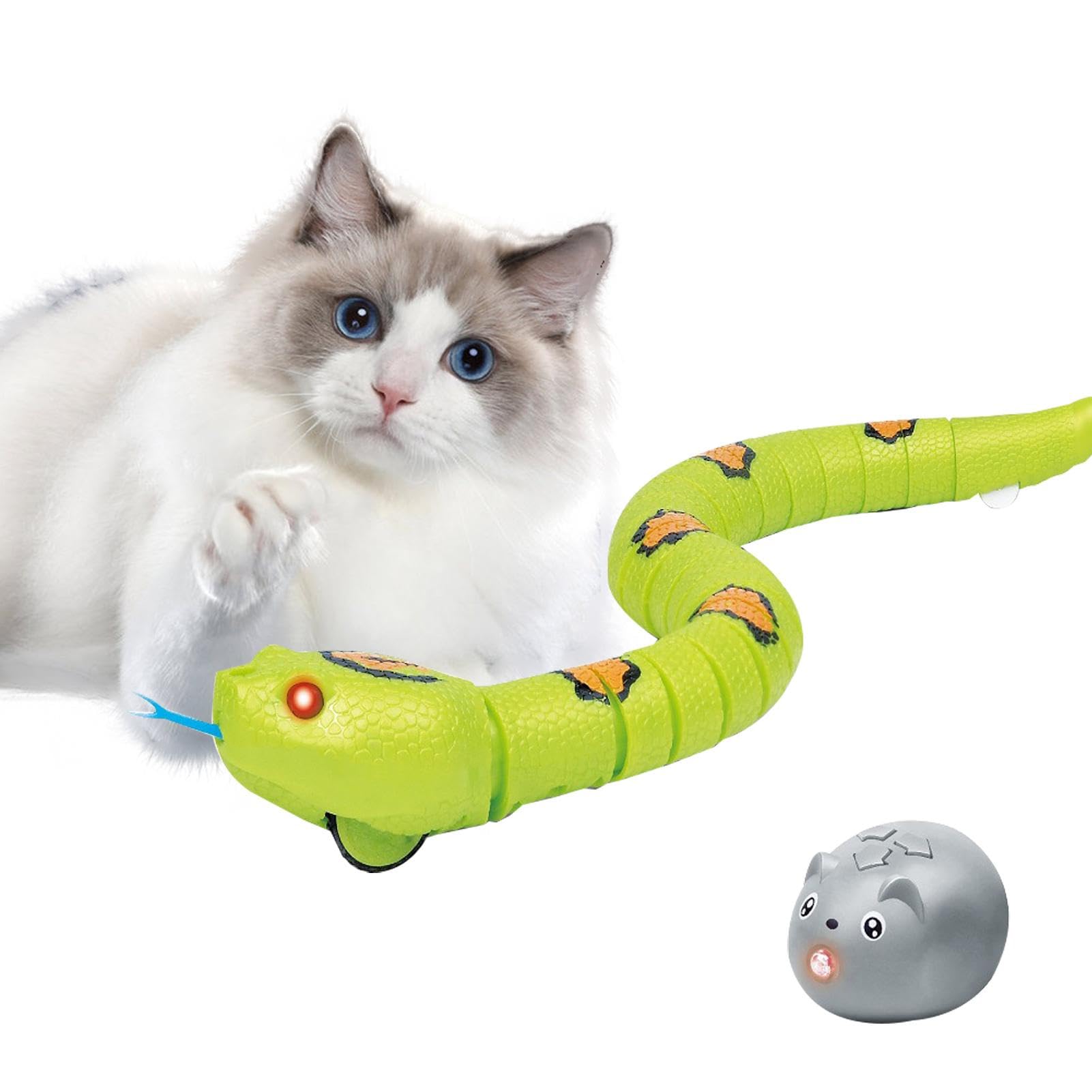 Juguete para gato serpiente de detección inteligente,Juguete de serpiente para gatos | Juguete de serpiente falso para gatos de interior | Juguetes interactivos para gatos con detección inteligente,