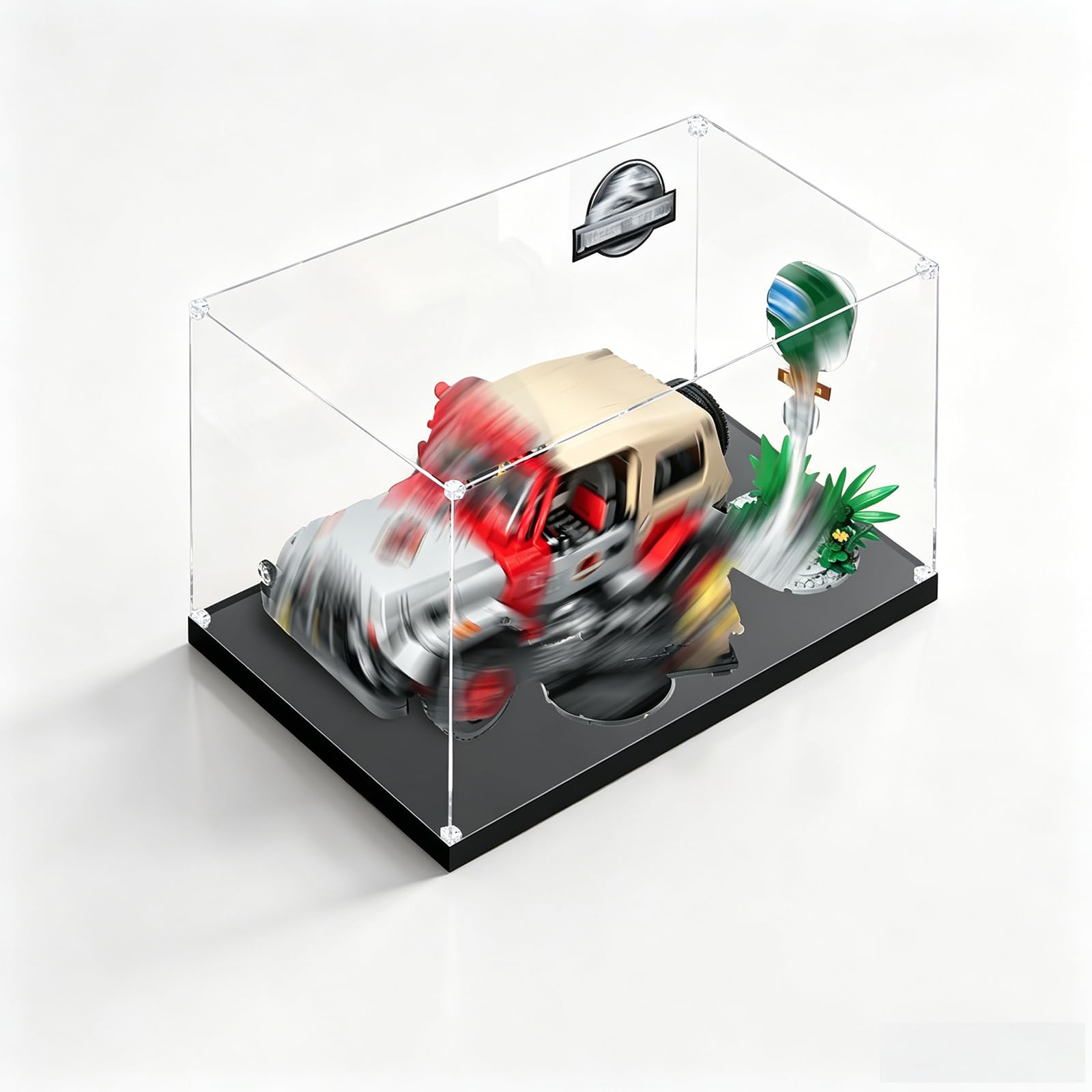 Wysokiej jakości akrylowa pyłoszczelna prezentacja - kompatybilna z Lego 77984 Park Jeep - przezroczysta - idealna do zestawów konstrukcyjnych i figurek kolekcjonerskich - pomysł na prezent (D)