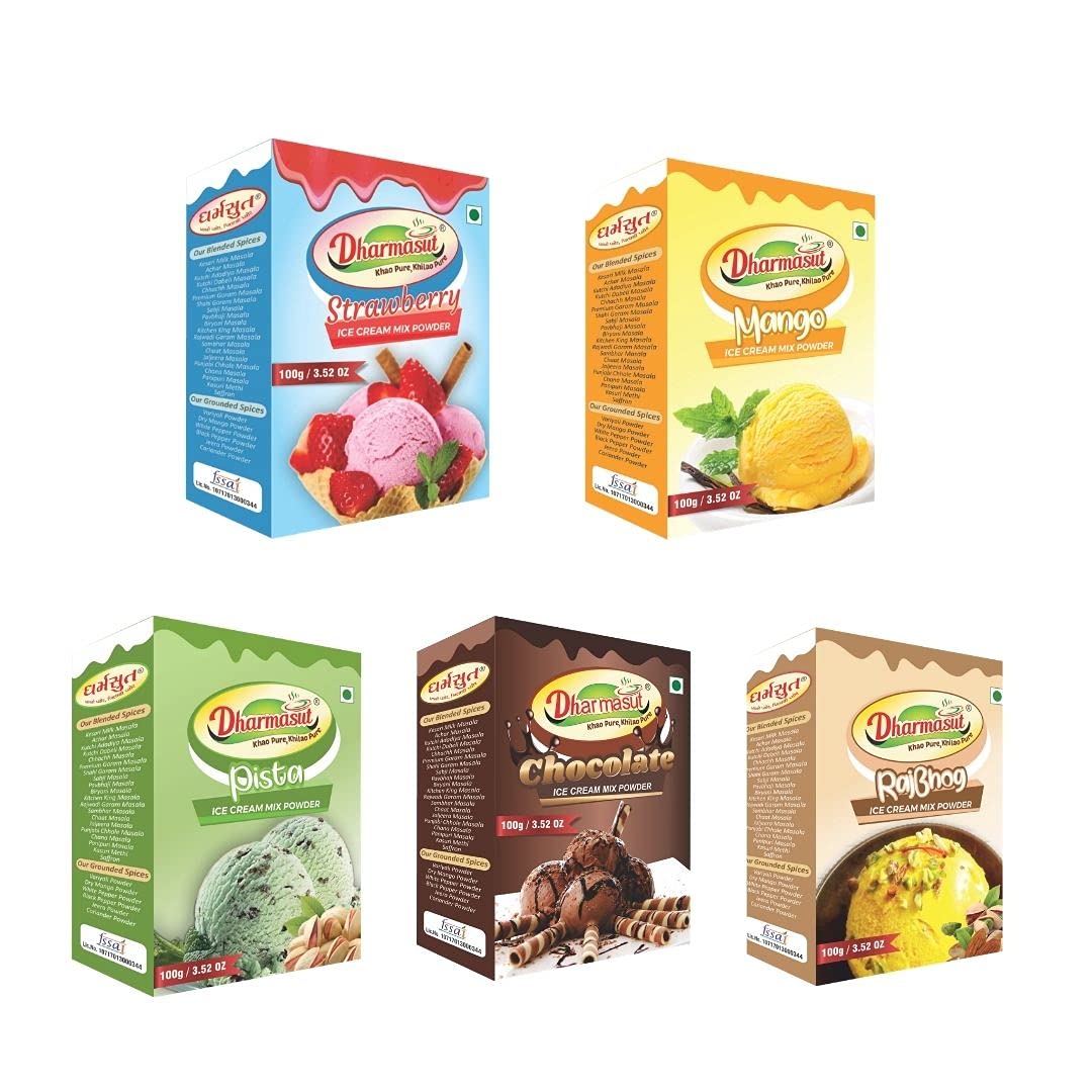 Strawberry + Mango + Pista + Chocolate + Rajbhog Ice Cream Powder 500 g (Pack of 5)-image-43