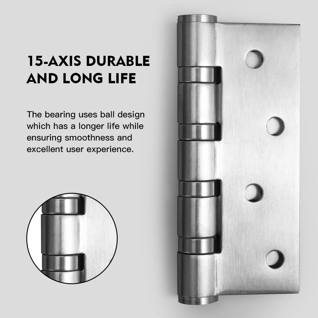 YAGU Paquete de 3 bisagras de puerta de níquel satinado de 4 x 3 pulgadas – Cuadrado de acero inoxidable interior resistente bisagras de rodamiento de bolas para puertas Hardware