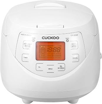 CUCKOO Micom Rice Cooker 6 Cup Uncooked / 12 Cup Cooked, Korean Fuzzy Logic Rice Cooker with Delay Timer & Keep Warm Setting, Versatile Food Steamer with Non-Stick Inner Pot, White CR-0633F