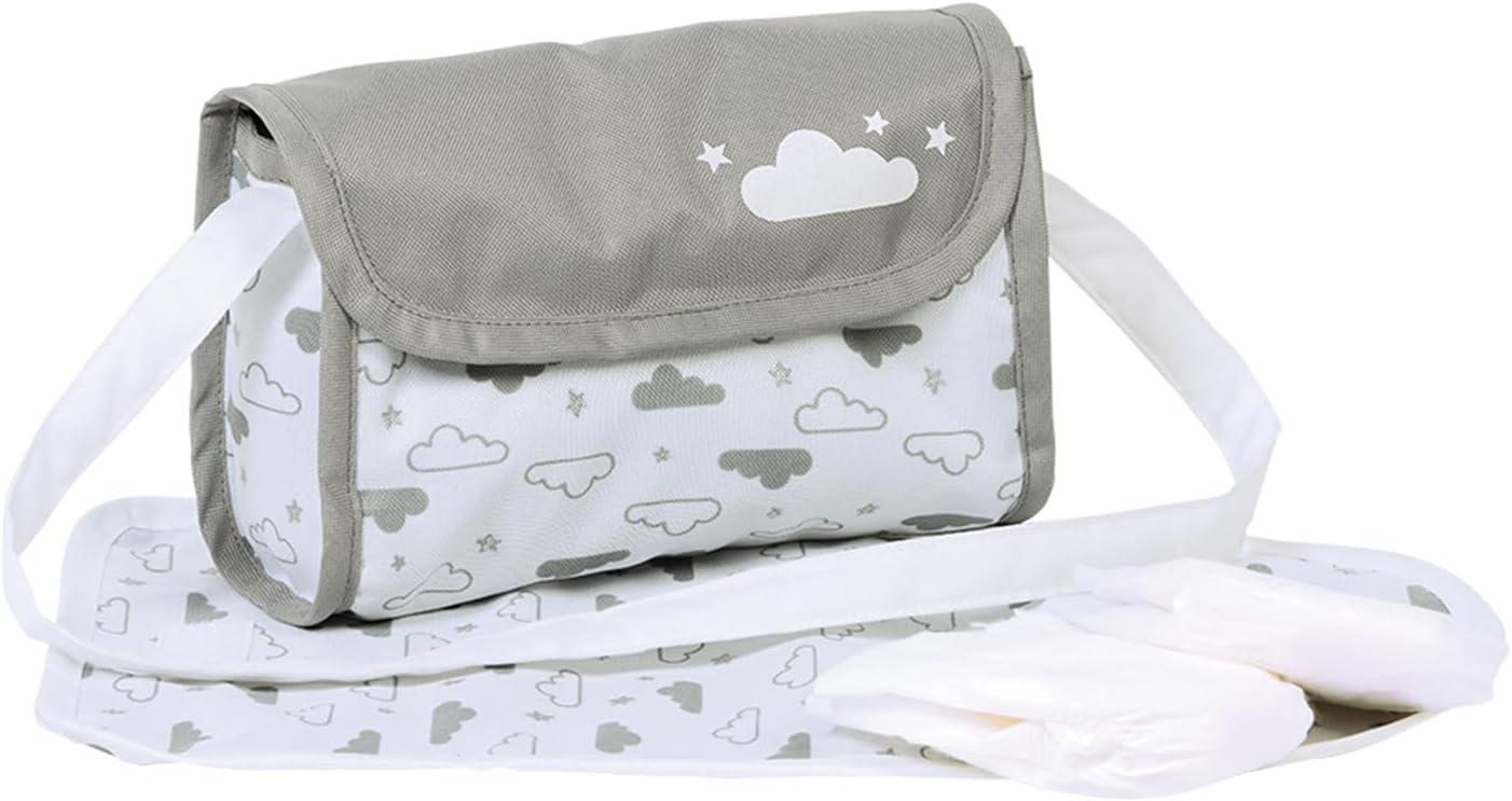 Adora Baby Doll Diaper Bag with Sturdy Straps, Includes Changing Mat and 2 Doll Diapers (Fits 13" Dolls), for Ages 3+ - Zig Zag Print