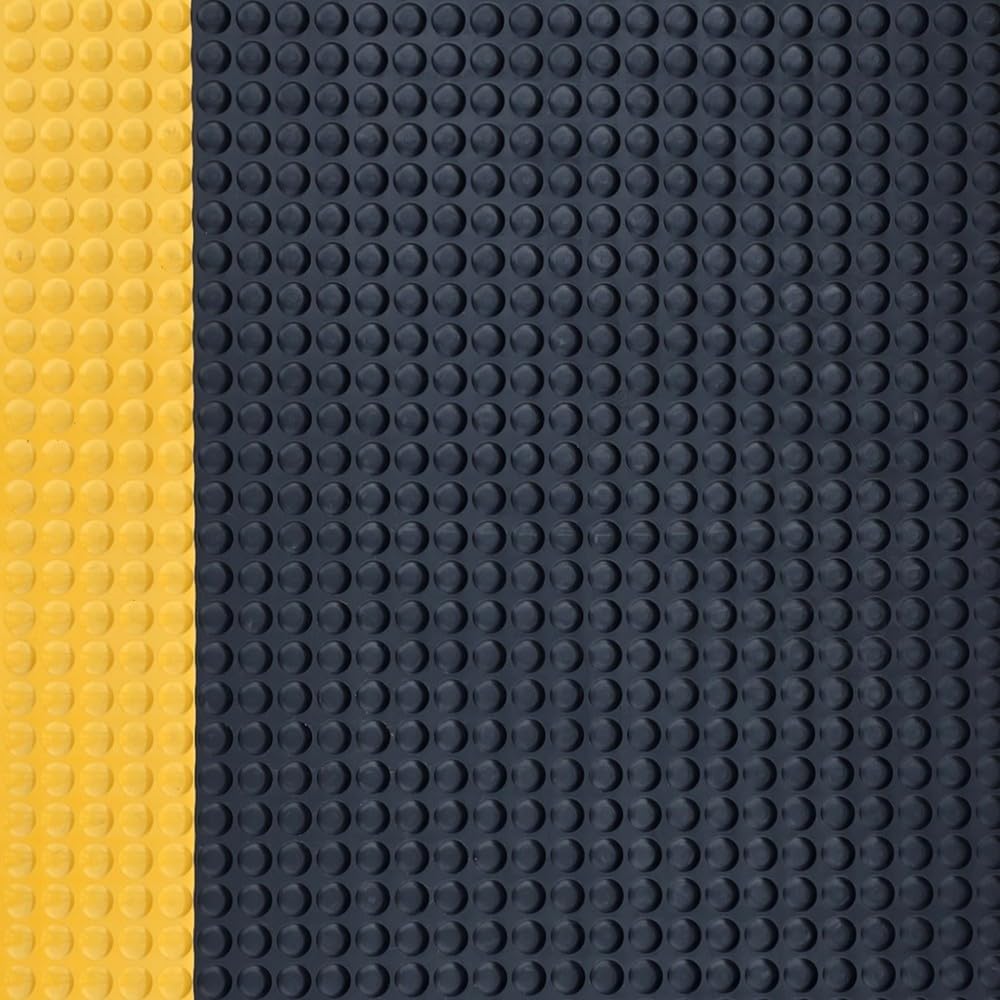 Steinbock Anti-Ermüdungsmatte ErgoSoft Strong | BxL 600 x 1.000 mm | 2-lagig | rutschfest | schwarz/gelb | 15 mm Stärke | für den 1- bis 3-Schichtbetrieb | mit Halbkugelprofil | leichte Reinigung