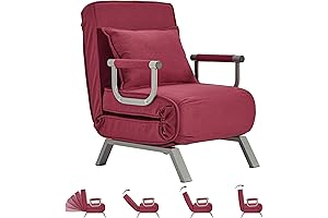 Tri-Fold Convertible Lounge Chair with Adjustable Backrest