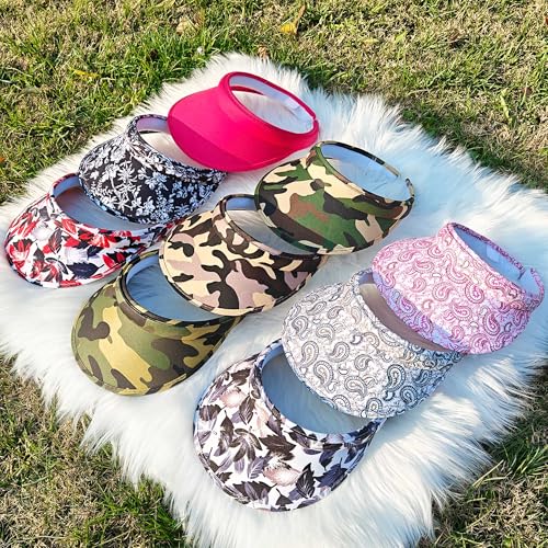 Image of 2 Pack Sun Visor Hats Women Men Clip On Wide Brim Visors Hat Outdoor Sports Golf Beach Travel Tennis Caps