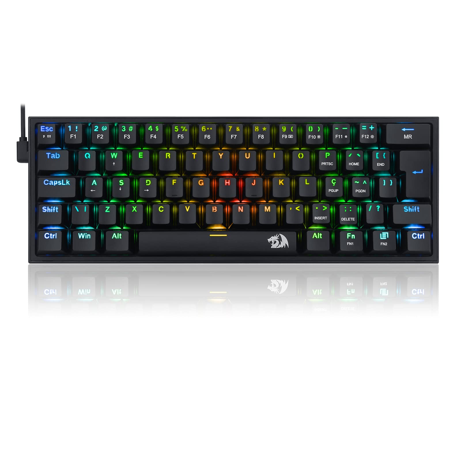 Redragon Mechanic Gamer Fizz RGB Keyboard Black Switch Blue