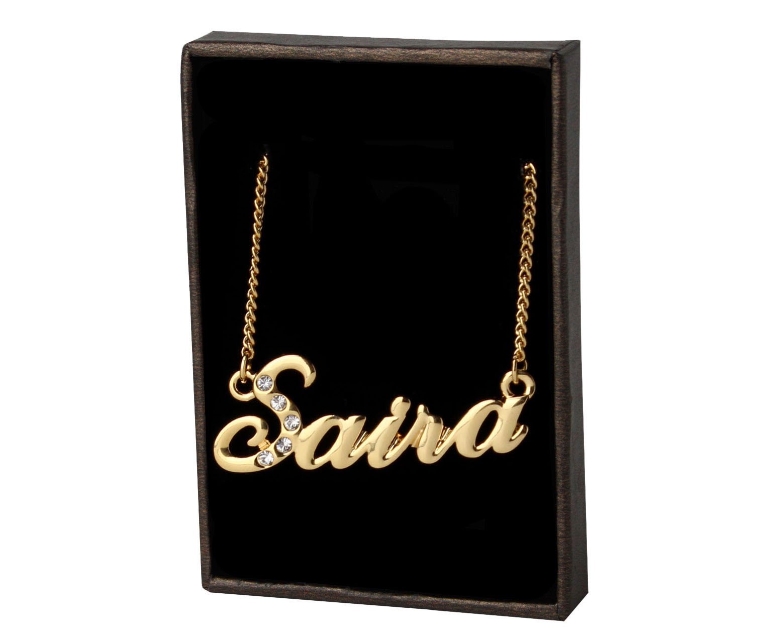 Arabic Name Necklaces Saira Personalized Necklace Gold Plated 18k