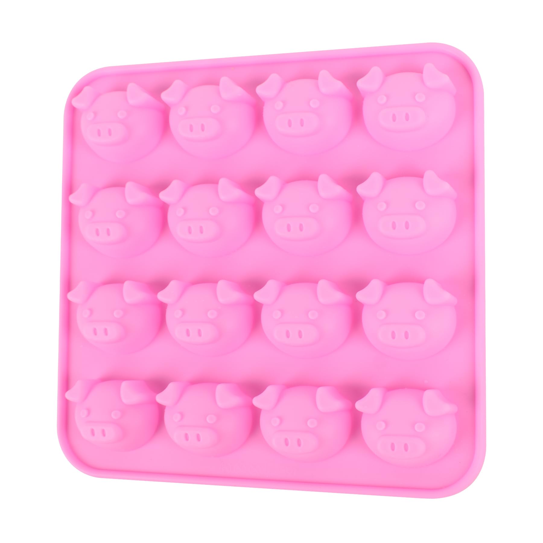 Molde de cerdo, molde de silicona para cubitos de hielo de chocolate, gelatina de caramelo, 16 cavidades, rosa, forma irregular