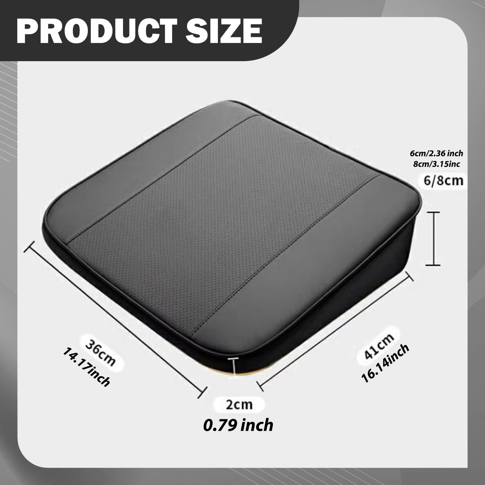 F Fityle Cuscino per sedile conducente auto, accessori interni, comodo cuscino rialzato antiscivolo per veicoli SUV, furgoni, 36 cm x 41 cm x 8