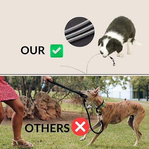 Miniatura 9 de Correa retráctil para perro 2025 de 16 pies para perros pequeños y medianos de hasta 26 libras, antienredos, reflectante, ajustable con cable