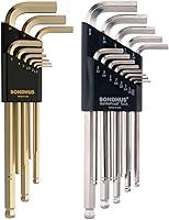 Bondhus 20399 Ball End L-Wrench Double Pack - Inch & Metric Sets with BriteGuard/GoldGuard Finish, Protanium Steel, Made in USA