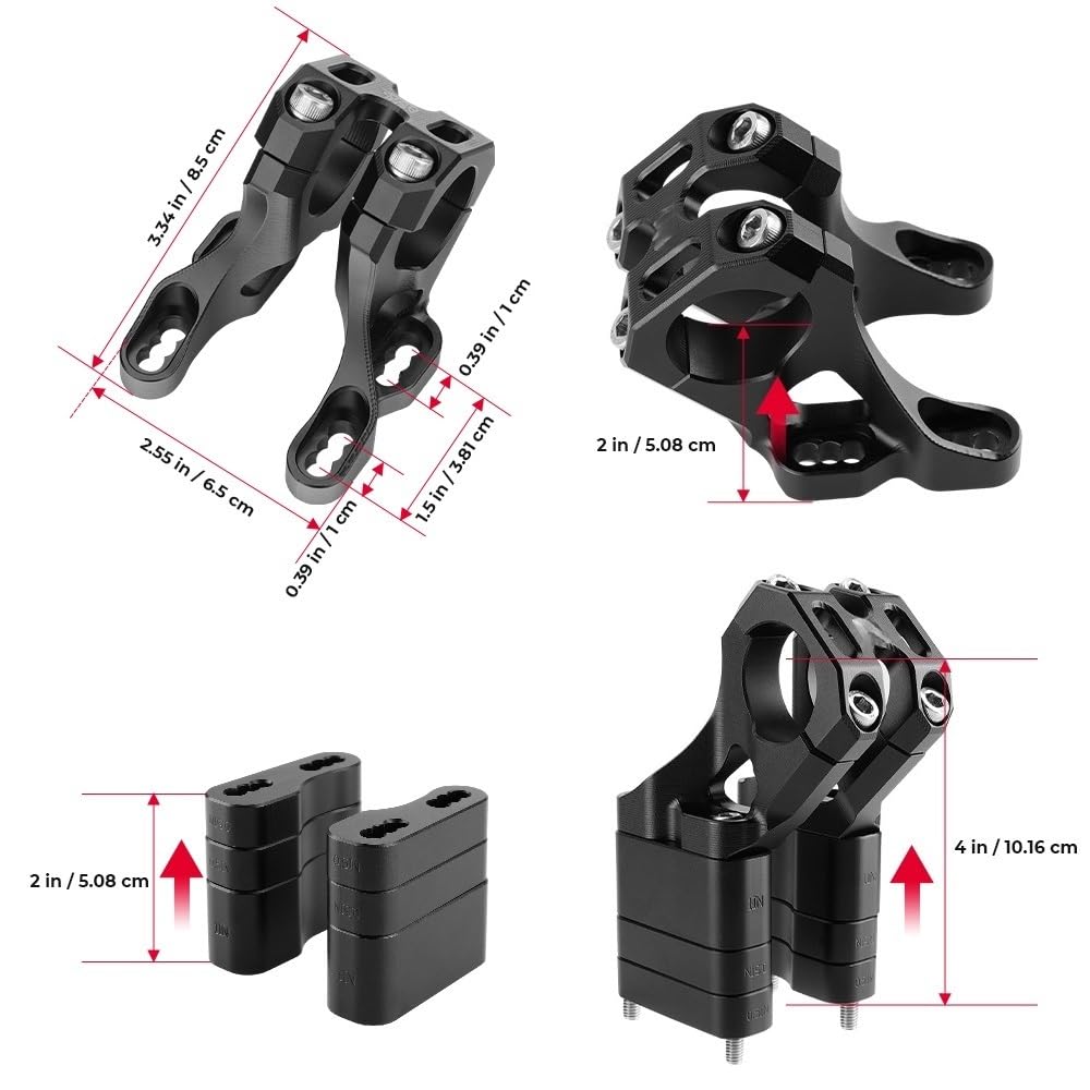 Extensiones de manillar Abrazadaera Manillar Apto Para Surron Light Bee XS Soporte De Manillar Delantero Motocicleta Motocross Vástago De Dirección Piezas Modificadas(Handlebar)