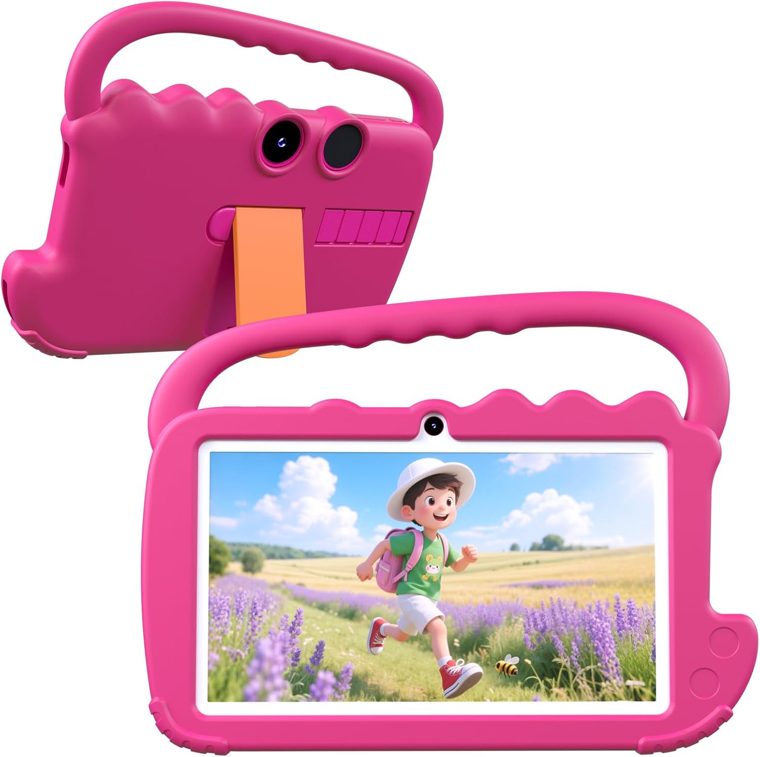 YQSAVIOR Kids Tablet 7IN Tablet for Kids Android Toddler 2GB RAM WiFi Pre Installed Parent Control Learning Education Dual Camera IPS Touch Screen Tablets (Red)