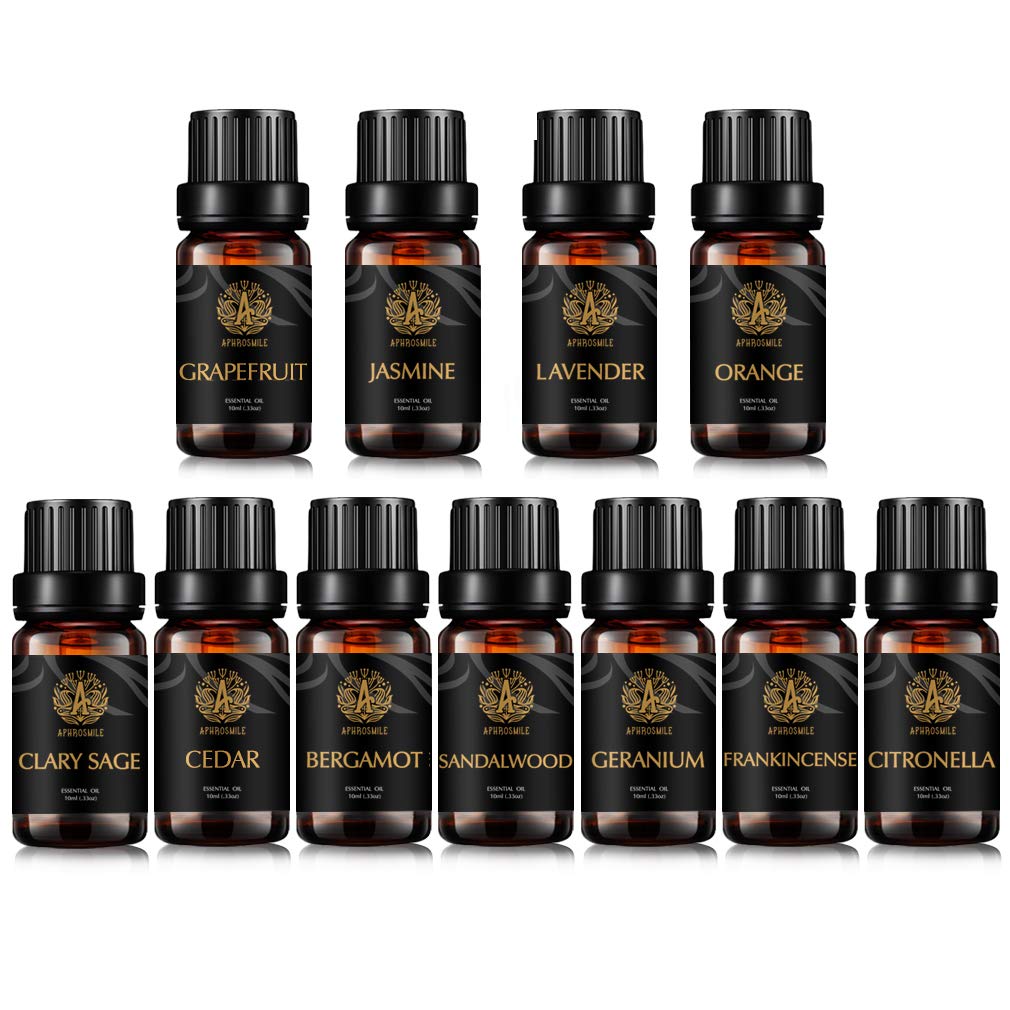 Aromatherapie Zeder ätherisches Öl Set für Diffusor, 100% pure Grapefruit ätherisches Öl Kit für Luftbefeuchter, 11 X10ml Lavendel ätherische Öle Set- Clary Salbei,Geranium Öle...