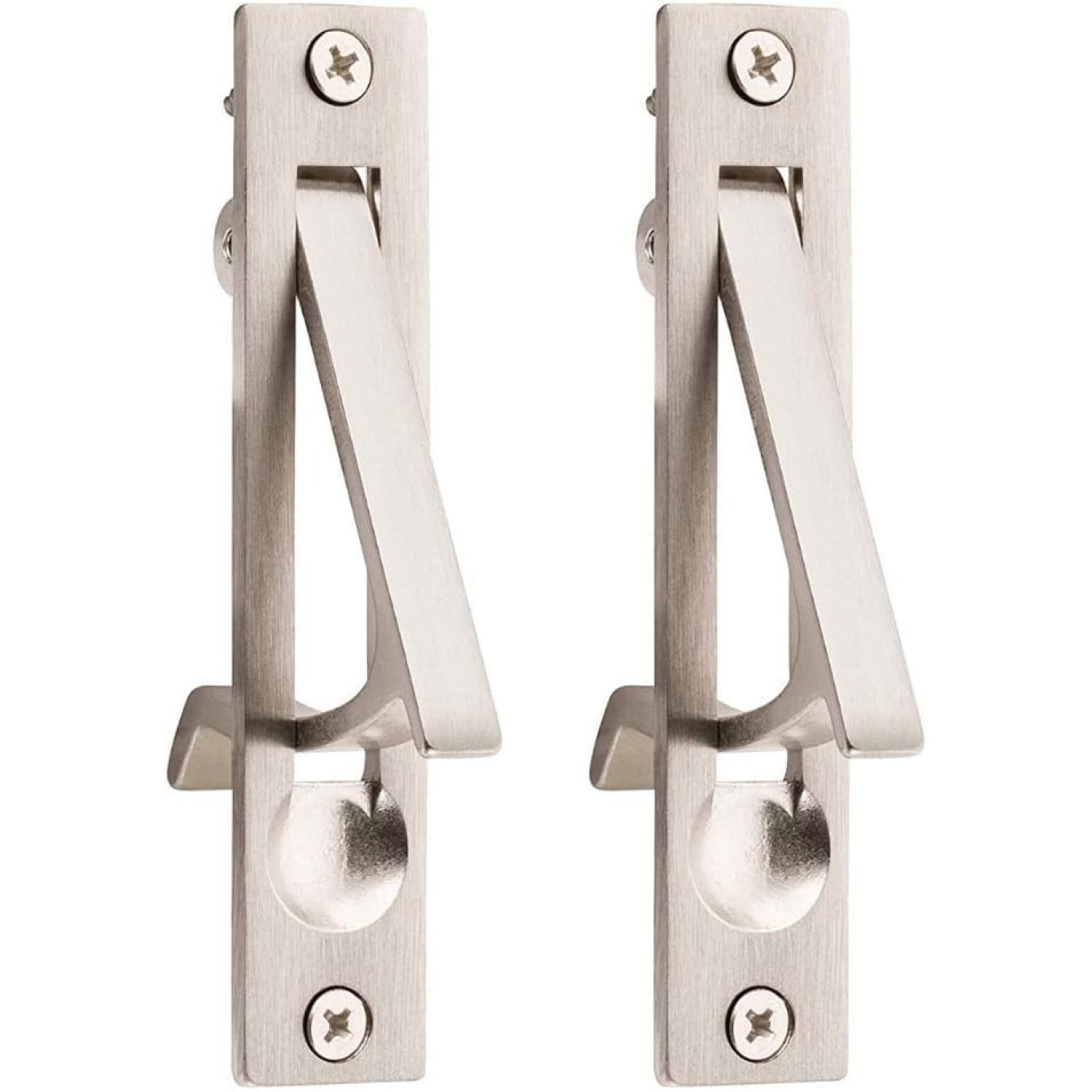 Wood Grip2 Pack Edge Pull Door Latch | Barn Door Handles | Pocket Door Lock | Suitable for Closet Door, Bathroom, Laundry, and Hallway Doors | Grip Edge Bathroom Door (Chrome, 2 Pack)