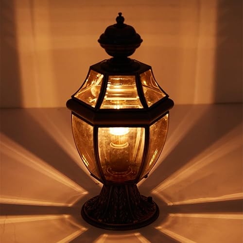 Miniatura 2 de Luces de poste para exteriores, lámpara clásica vintage de cobre completo para postes de pared al aire libre, lámpara de jardín continental, lámpara