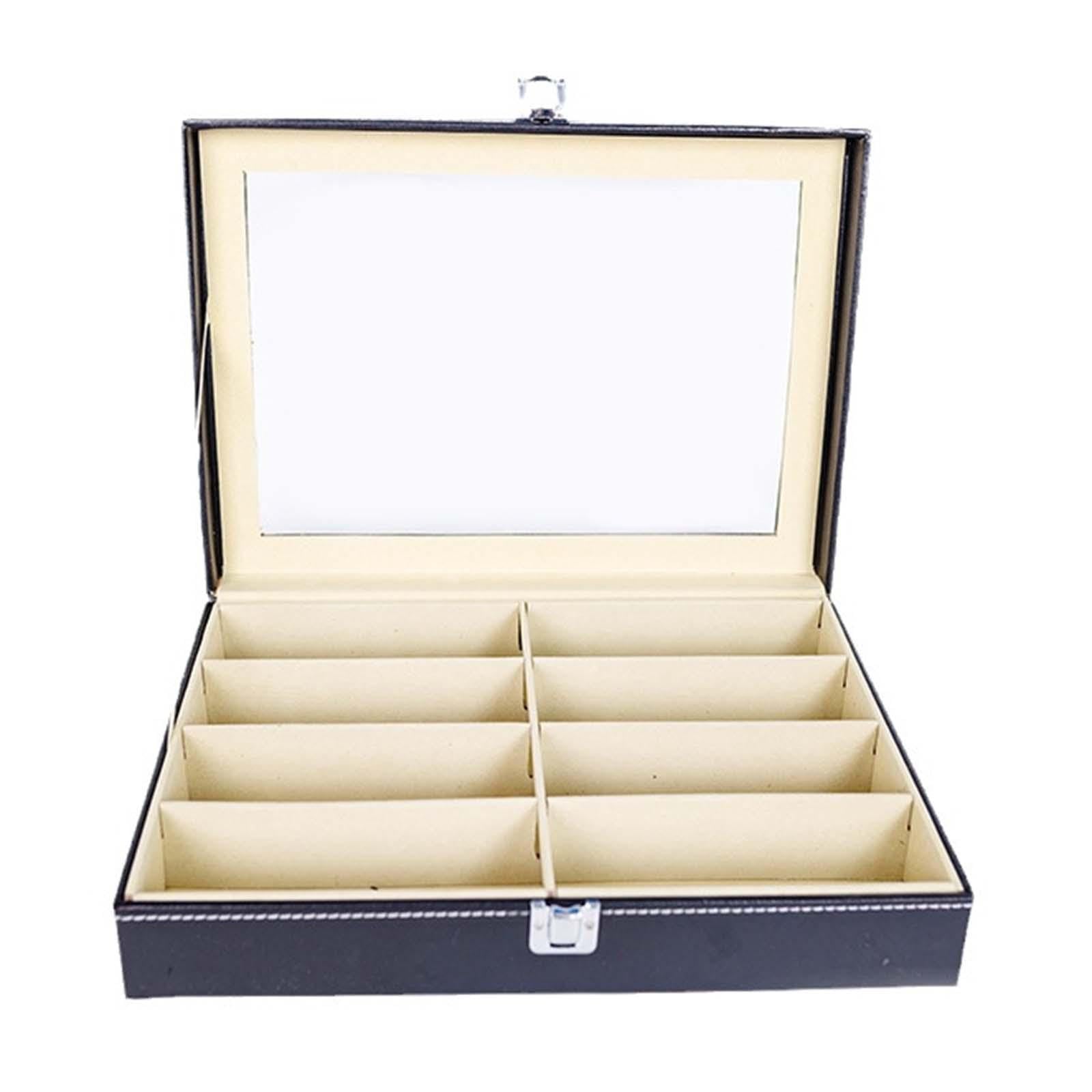 ATORSE® Eyewear Display Case 8 Slots Luxury Spectacles Organizer Box Showcase Drawer Black-image-7