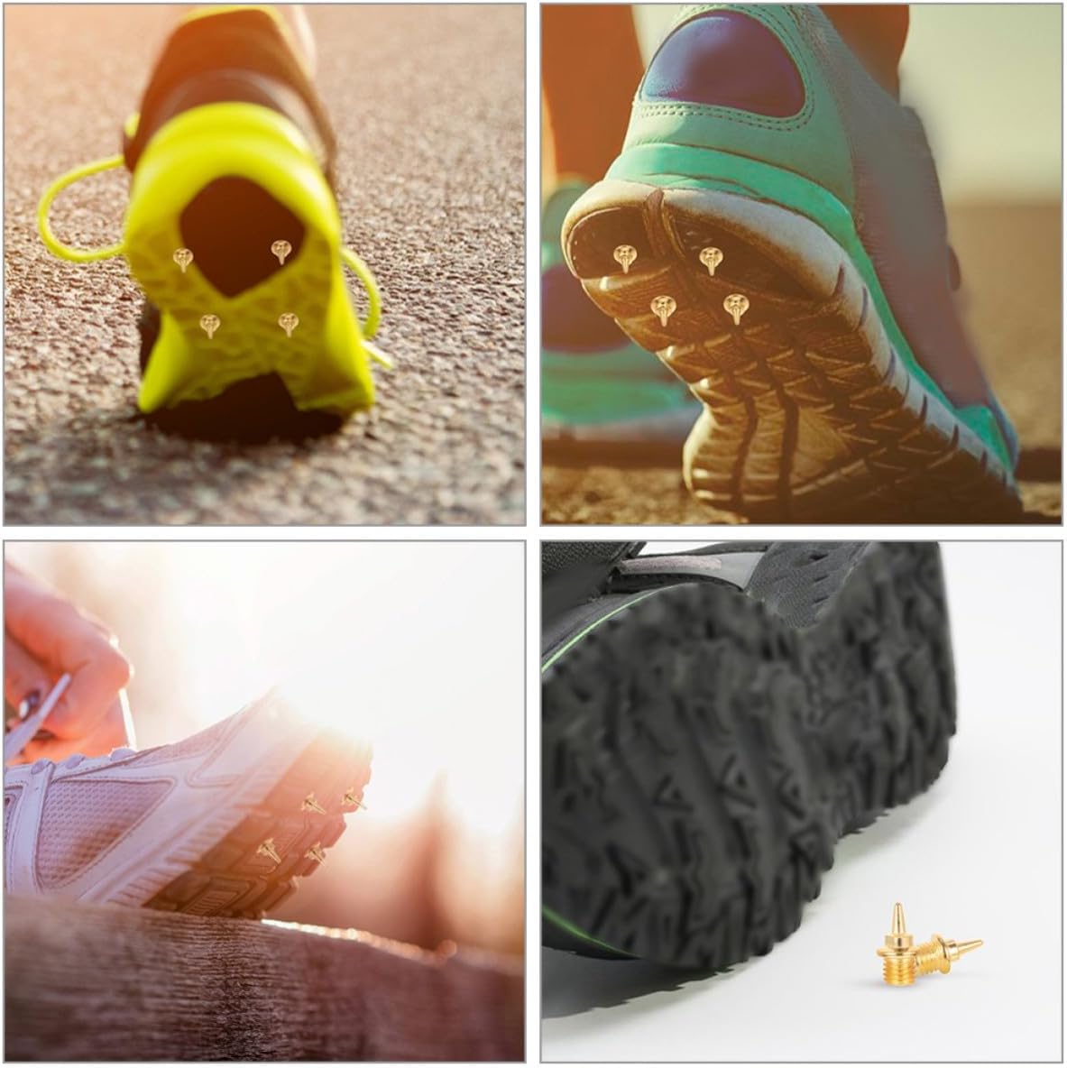 VILLCASE 48pcs Aluminum Alloy Track Spikes Replacement for Women Track Shoes, Golden Metal Spikes Not Easy to Deform or Break, for Running and Long Jump Sports Accessories