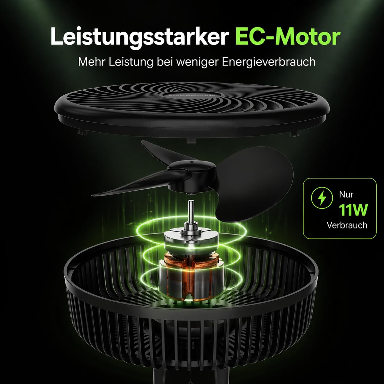 6-Zoll Growzelt Clip-Ventilator mit automatischer Oszillation, 11W leiser EC-Motor 32dB, 330 CFM Luftstrom für Indoor-Pflanzen, 10 Geschwindigkeiten, Stabiler Clip für 15-30mm Stangen