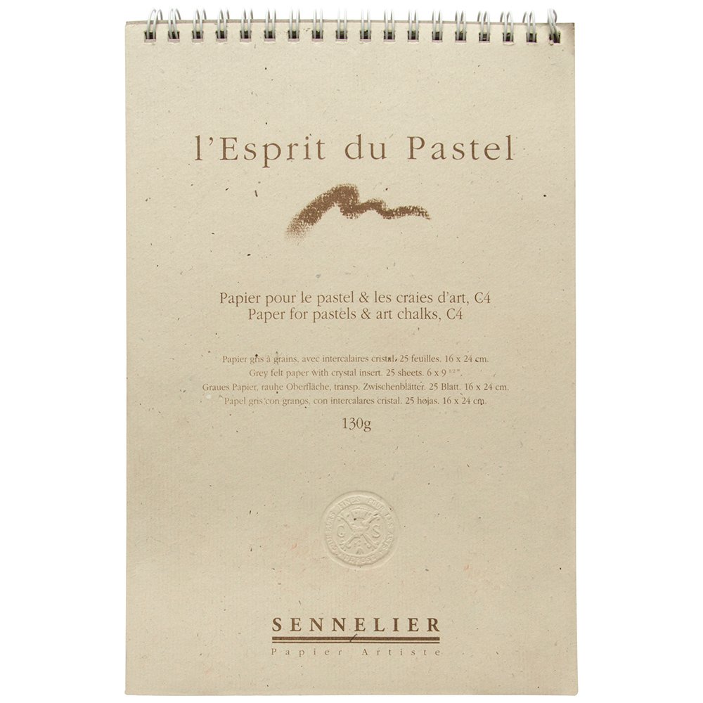 Sennelier Soft Pastel Paper Pad Grey Grained Felt 130gsm 24x16cm 25 Sheets