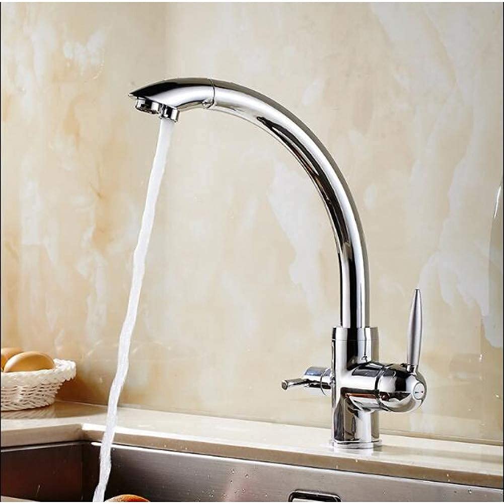 Robinet cuisine 3 voies chrome avec filtre osmose inverse intégré