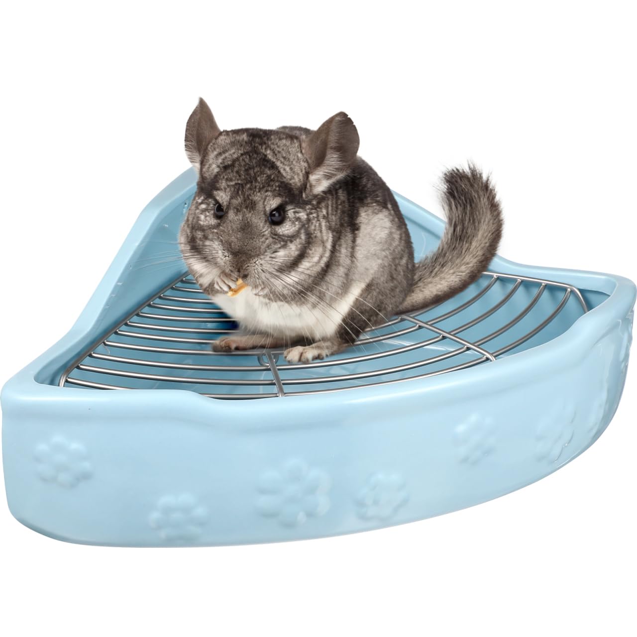 Small Animal Litter Cage Ceramic Triangle Potty Trainer Corner Litter Ferret Litter Box Bedding Box Pet Pan for Rabbit Bunny Chinchilla Ferret Guinea